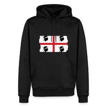 Sardinien Flagge Sardische Fahne Sardegna Fahne - Männer Premium Bio Hoodie - Schwarz - Vorne - Nico (187cm)