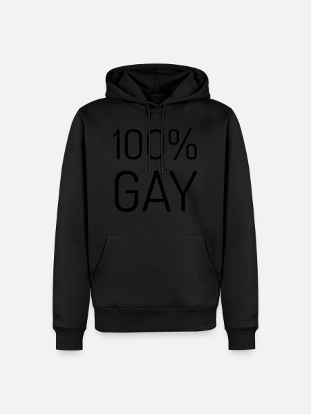 100% Gay - Men’s Premium Organic Hoodie - black