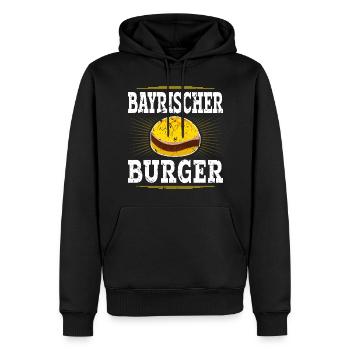 Bayrischer Burger Leberkäse Semmel Leberkas - Männer Premium Bio Hoodie - Schwarz - Vorne - Nico (187cm)