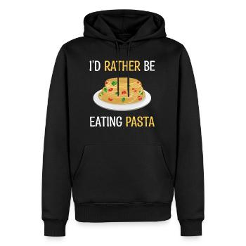 Lieber Pasta essen ironisches Sprichwort - Männer Premium Bio Hoodie - Schwarz - Vorne - Nico (187cm)