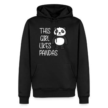 Une fille aime de jolis pandas citation ironique - Sweat à capuche Premium bio Homme - noir - Devant - Nico (187cm)