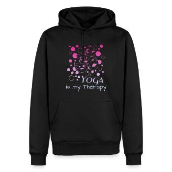 yoga - Männer Premium Bio Hoodie - Schwarz - Vorne - Nico (187cm)