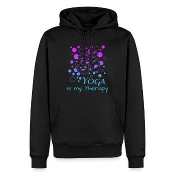 Yoga Om is my Therapy - Männer Premium Bio Hoodie - Schwarz - Vorne - Nico (187cm)