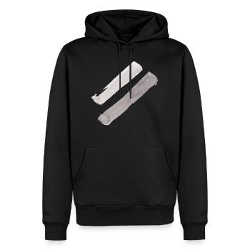 stripe - Men’s Premium Organic Hoodie - black - Front - Nico (187cm)