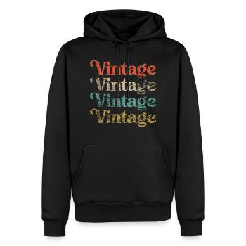 Vintage - Vintage Distressed - Männer Premium Bio Hoodie - Schwarz - Vorne - Nico (187cm)