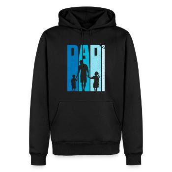 Regalo Papà Figlio e Figlia - Felpa con cappuccio ecologica premium da uomo - nero - Fronte - Nico (187cm)