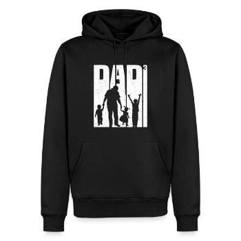 Dad 3 Kinder Dreifacher Vater T-shirt Papa 3 Kind - Männer Premium Bio Hoodie - Schwarz - Vorne - Nico (187cm)