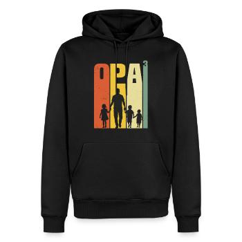 Opa hoch 3 dreifacher Opa werdender Opa Enkel - Männer Premium Bio Hoodie - Schwarz - Vorne - Nico (187cm)