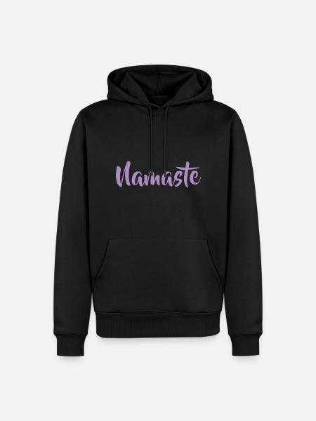 Namaste - Männer Premium Bio Hoodie - Schwarz