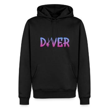 Diver - Männer Premium Bio Hoodie - Schwarz - Vorne - Nico (187cm)