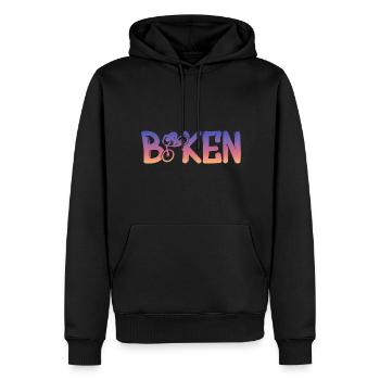 Biken - Männer Premium Bio Hoodie - Schwarz - Vorne - Nico (187cm)