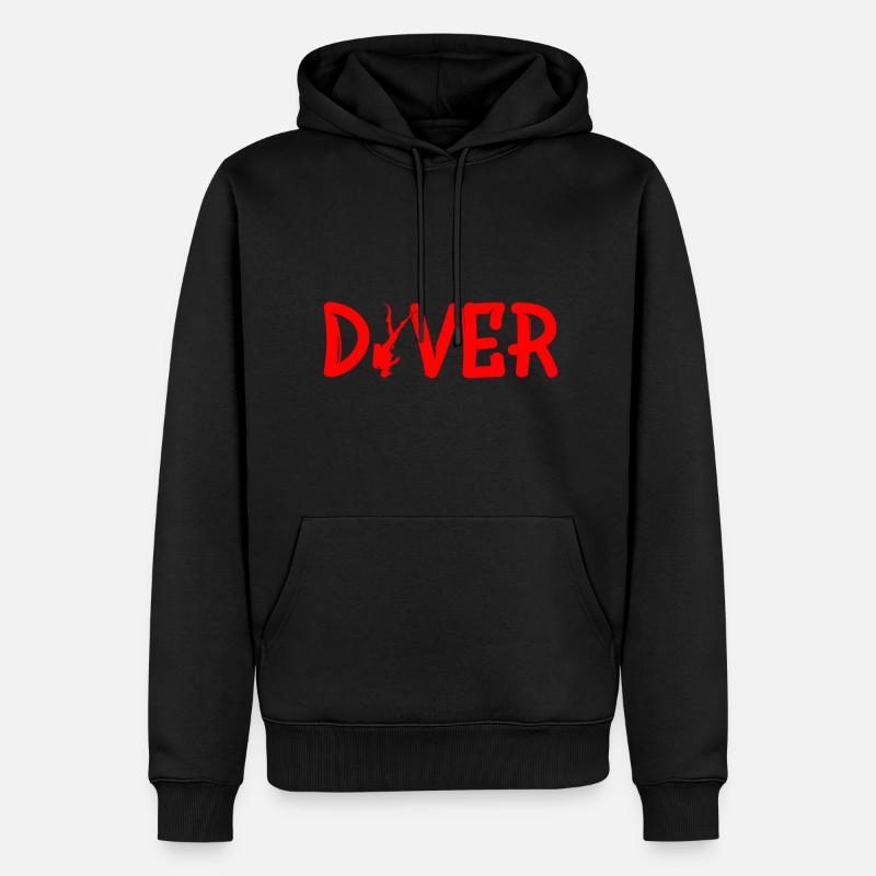 Diver Diving - Männer Premium Bio Hoodie - Schwarz