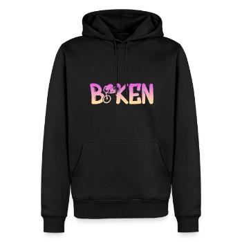 Biken - Männer Premium Bio Hoodie - Schwarz - Vorne - Nico (187cm)