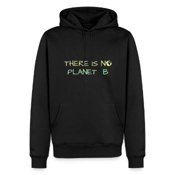 There is no Planet B - Männer Premium Bio Hoodie - Schwarz - Vorne - Nico (187cm)