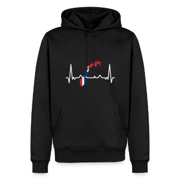 Drapeau de la Norvège Drapeau de la Scandinavie Drapeau norvégien ECG - Sweat à capuche Premium bio Homme - noir - Devant - Nico (187cm)