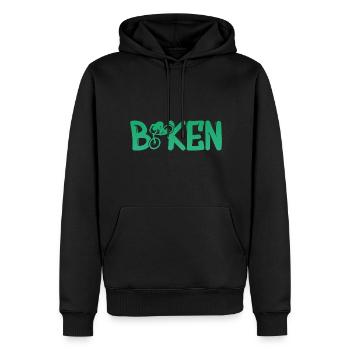 Biken Fahrrad Bike - Männer Premium Bio Hoodie - Schwarz - Vorne - Nico (187cm)