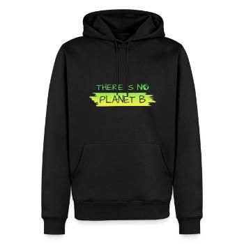 There is no Planet B - Männer Premium Bio Hoodie - Schwarz - Vorne - Nico (187cm)