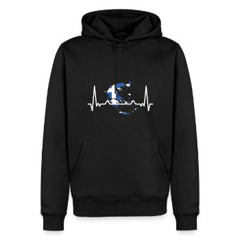 Griechenland Flagge Hellas Athen Griechische Fahne - Männer Premium Bio Hoodie - Schwarz - Vorne - Nico (187cm)