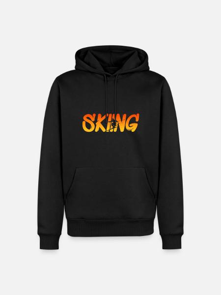 Skiing - Männer Premium Bio Hoodie - Schwarz