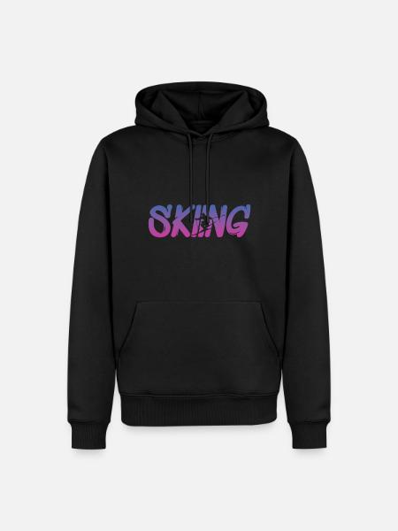 Skifahren, Skiing, Ski - Männer Premium Bio Hoodie - Schwarz