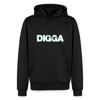Digga - Männer Premium Bio Hoodie - Schwarz - Vorne - Nico (187cm)