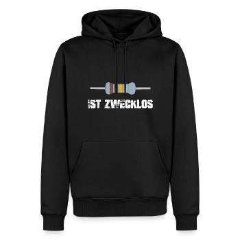 Widerstand ist zwecklos - Männer Premium Bio Hoodie - Schwarz - Vorne - Nico (187cm)