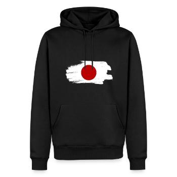 Japan Flagge Used Look Nihon Japanische Fahne - Männer Premium Bio Hoodie - Schwarz - Vorne - Nico (187cm)