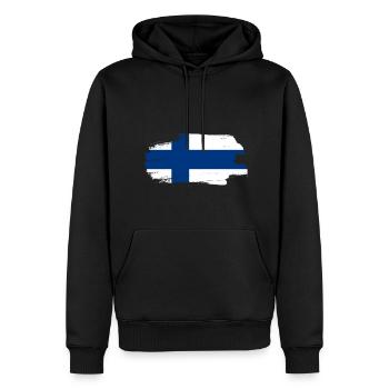 Finland Flag Suomi Finnish Flag Used Look - Men’s Premium Organic Hoodie - black - Front - Nico (187cm)