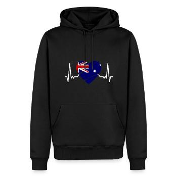 Drapeau de l’Australie sous le drapeau australien - Sweat à capuche Premium bio Homme - noir - Devant - Nico (187cm)