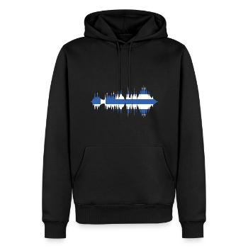 Drapeau de la Grèce Hellas Athènes Drapeau grec - Sweat à capuche Premium bio Homme - noir - Devant - Nico (187cm)