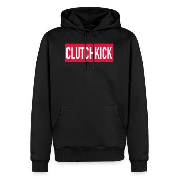 Clutchkick - Männer Premium Bio Hoodie - Schwarz - Vorne - Nico (187cm)