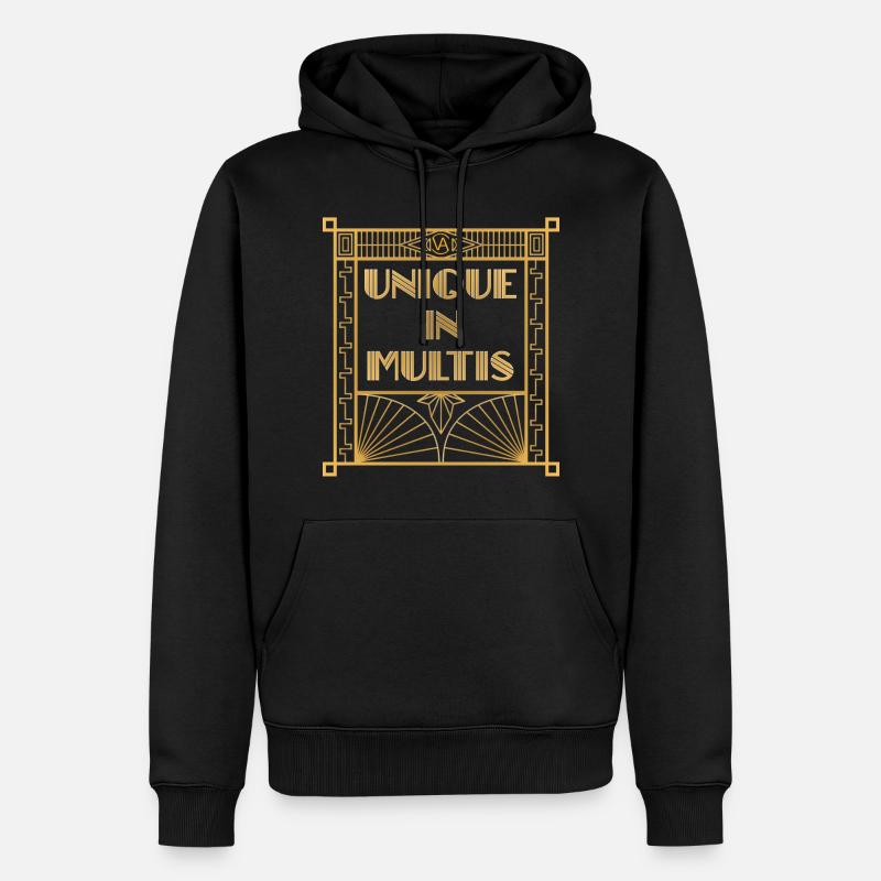 Unique en Multis - Sweat à capuche Premium bio Homme - noir