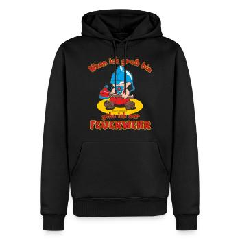 CD - Wenn ich groß bin gehe ich zur Feuerwehr - - Männer Premium Bio Hoodie - Schwarz - Vorne - Nico (187cm)