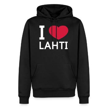 Ich liebe Golf - Männer Premium Bio Hoodie - Schwarz - Vorne - Nico (187cm)