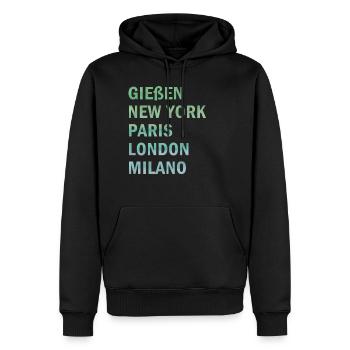 Metropole Gießen - Männer Premium Bio Hoodie - Schwarz - Vorne - Nico (187cm)
