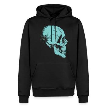 Skelett Totenkopf Bones - Männer Premium Bio Hoodie - Schwarz - Vorne - Nico (187cm)