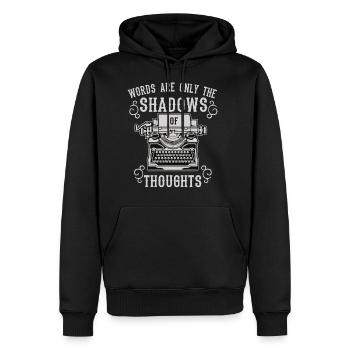 Ombres de pensées machine à écrire écrivain - Sweat à capuche Premium bio Homme - noir - Devant - Nico (187cm)