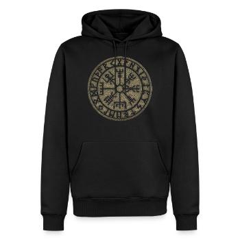Vegvisir Futhark Runen, Viking Magie Schutz Symbol - Männer Premium Bio Hoodie - Schwarz - Vorne - Nico (187cm)