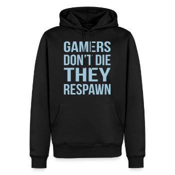 Gamers Don't Die Respawn - Männer Premium Bio Hoodie - Schwarz - Vorne - Nico (187cm)