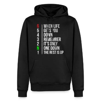 Cool Sports Motor Racing Hobby T-shirt - Men’s Premium Organic Hoodie - black - Front - Nico (187cm)