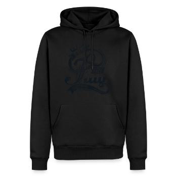 Bleib frei - Männer Premium Bio Hoodie - Schwarz - Vorne - Nico (187cm)