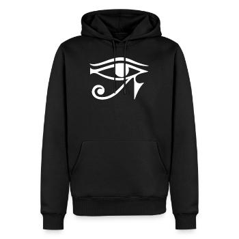 Œil de l’Egypte de magie de Horus Symbole porte-bonheur - Sweat à capuche Premium bio Homme - noir - Devant - Nico (187cm)
