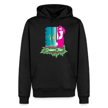 Sommerzeit mit sexy Mädchen trägt Sonnenbrille - Männer Premium Bio Hoodie - Schwarz - Vorne - Nico (187cm)