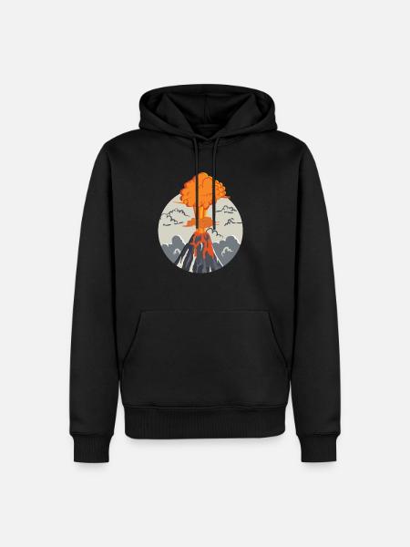 Ausbrechender Vulkan - Männer Premium Bio Hoodie - Schwarz
