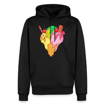 Eis Speiseeis Eiskrem Eiscreme Kugeleis Eisbecher - Männer Premium Bio Hoodie - Schwarz - Vorne - Nico (187cm)
