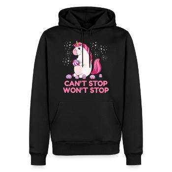 Can't Stop Won't Stop - Männer Premium Bio Hoodie - Schwarz - Vorne - Nico (187cm)