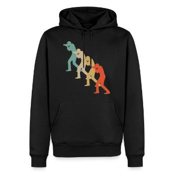Appareil-photo de photographe de photographie de style vintage rétro - Sweat à capuche Premium bio Homme - noir - Devant - Nico (187cm)