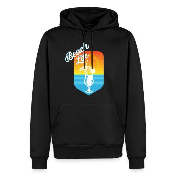Strand - Männer Premium Bio Hoodie - Schwarz - Vorne - Nico (187cm)