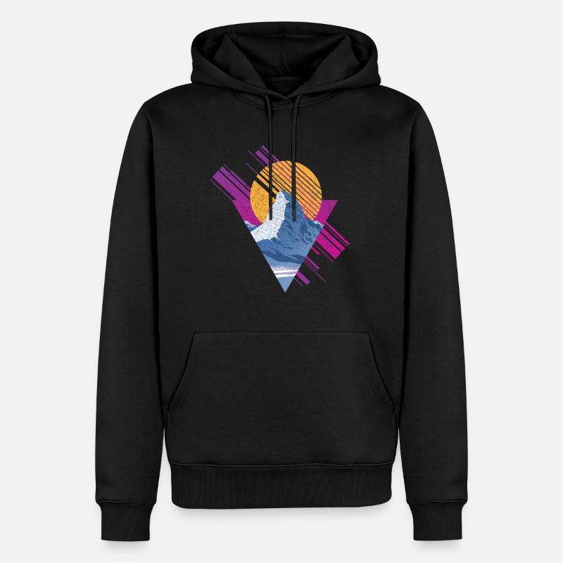 Mountain Peak Mountain Snowboarder Minimaliste - Sweat à capuche Premium bio Homme - noir