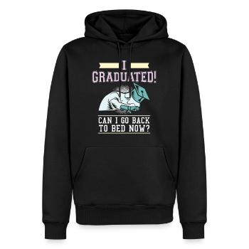 Ich graduierte kann ich zurück ins Bett jetzt Geschenk - Männer Premium Bio Hoodie - Schwarz - Vorne - Nico (187cm)